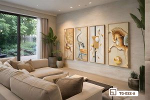 Tranh phong thủy phòng khách - Đánh thức nguồn năng lượng thịnh vượng và tài lộc TQ 022 A m7 tranh linh vat phong thuy tai loc khong gian mo xuongtranhcanvas