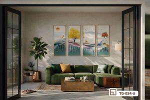 Tranh hươu vàng nghệ thuật - Định hình phong cách sống đẳng cấp và thời thượng TQ 024 A m7 tranh huou vang nghe thuat phong thuy tai loc cua kinh lon xuongtranhcanvas