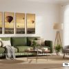 TQ 026 A Tranh Canvas Khinh Khí Cầu Hoàng Hôn Tông Vàng Ấm Áp Hiện Đại m1