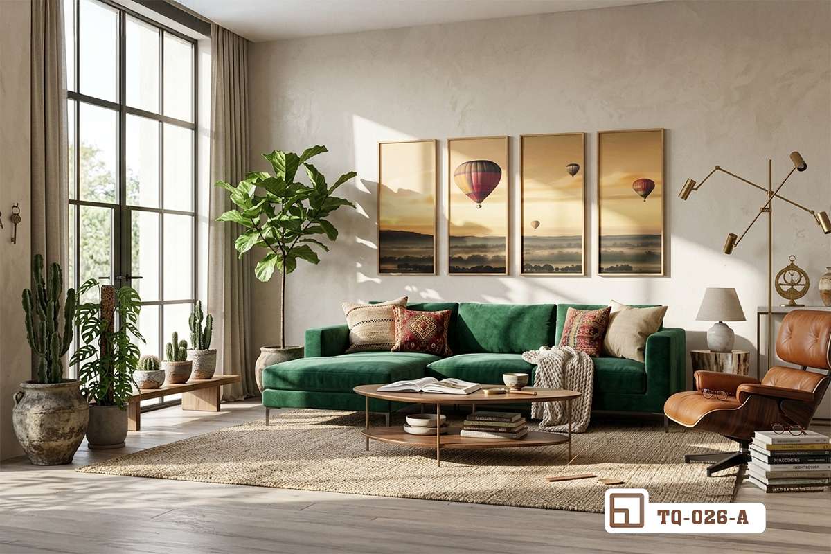 tranh treo tường phòng khách hoàng hôn mang lại cảm giác bình yên thư thái Bức tranh phong cảnh hoàng hôn cuối ngày mang lại không gian thư giãn tĩnh lặng và ấm cúng cho gia đình