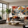 TQ 026 B Tranh Canvas Phong Cảnh Mùa Thu Nhật Bản Với Cầu Gỗ Và Lá Đỏ m1