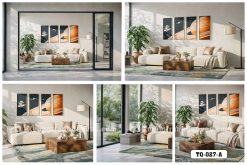 TQ 027 A Tranh Canvas Vũ Trụ Phi Hành Gia Và Sao Thổ Tông Cam Đen Hiện Đại m5