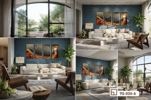 Tranh cô gái áo đỏ - Điểm nhấn quyến rũ đánh thức nghệ thuật phòng khách TQ 030 A m5 bo tranh canvas co gai ao do phoi canh khong gian mo xuongtranhcanvas