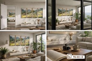 Tranh phong cảnh bản làng - Khung trời bình yên đánh thức cảm xúc mộc mạc TQ 031 B m6 tranh phong canh ban lang phong cach hoang gia cho biet thu xuongtranhcanvas