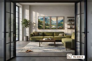 Tranh phong cảnh thiên nhiên - Bản hòa ca xanh mát cho tổ ấm bình yên TQ 036 B m7 tranh phong canh thien nhien treo tuong phong khach biet thu view trieu do xuongtranhcanvas