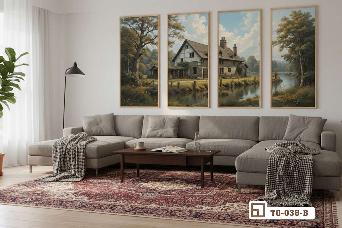 tranh phong cảnh làng quê góc nhìn tổ ấm bình yên Góc nhìn toàn cảnh không gian tổ ấm bình yên điểm xuyết bộ tranh phong cảnh làng quê nghệ thuật tinh tế