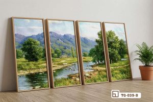 TQ 039 B m1 tranh phong canh dong que dat san khung go tu nhien moc mac xuongtranhcanvas