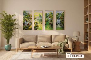 Tranh phong cảnh thác nước hùng vĩ - Mang nguồn năng lượng thịnh vượng vào tổ ấm TQ 043 C m3 tranh phong canh thac nuoc nghe thuat phoi canh khong gian mo xuongtranhcanvas