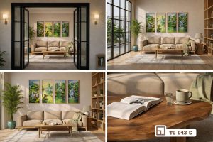 Tranh phong cảnh thác nước hùng vĩ - Mang nguồn năng lượng thịnh vượng vào tổ ấm TQ 043 C m6 tranh phong canh thac nuoc phoi canh khong gian tiep khach xuongtranhcanvas