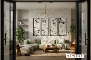 TQ 044 A m7 tranh thu phap treo tuong phia tren ghe sofa da cao cap phong khach am cung xuongtranhcanvas