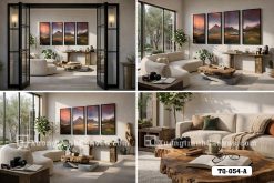 Tranh Canvas Phong Cảnh Núi Non Hoàng Hôn Đỏ Sang Trọng Hiện Đại Mã-TQ-054-A TQ 054 A Tranh Canvas Phong Cảnh Núi Cao Hoàng Hôn Rực Rỡ m6