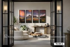 Tranh Canvas Phong Cảnh Núi Non Hoàng Hôn Đỏ Sang Trọng Hiện Đại Mã-TQ-054-A TQ 054 A Tranh Canvas Phong Cảnh Núi Cao Hoàng Hôn Rực Rỡ m7