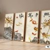 Tranh Canvas Liên Hoa Hóa Cá Vàng Thư Pháp Bình An Mã-TQ-061-A TQ 061 A Tranh Canvas Liên Hoa Hóa Cá Vàng Thư Pháp Bình An m1