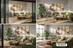 TQ 243 B Tranh Canvas Hoa Mai Đỏ Phong Cách Thủy Mặc Á Đông Dưới Ánh Trăng Rằm m5