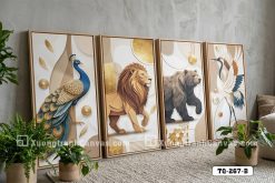 TQ 267 B Tranh Canvas Động Vật Trừu Tượng Tông Vàng Sang Trọng Hiện Đại m1