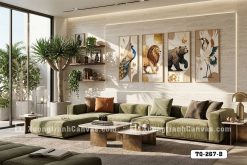 TQ 267 B Tranh Canvas Động Vật Trừu Tượng Tông Vàng Sang Trọng Hiện Đại m2