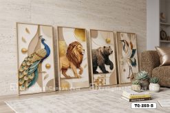 TQ 269 B Tranh Canvas Động Vật Nghệ Thuật Tông Trung Tính Sang Trọng m1