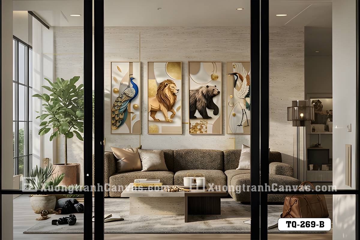 TQ 269 B Tranh Canvas Động Vật Nghệ Thuật Tông Trung Tính Sang Trọng m7 TQ 269 B Tranh Canvas Động Vật Nghệ Thuật Tông Trung Tính Sang Trọng m7