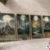 Tranh Canvas Cảnh Đêm Thần Thoại Tông Vàng Xanh Trầm Trang Trọng Mã-TQ-275-B TQ 275 B Tranh Canvas Cảnh Đêm Thần Thoại Tông Vàng Xanh Trầm Trang Trọng m1